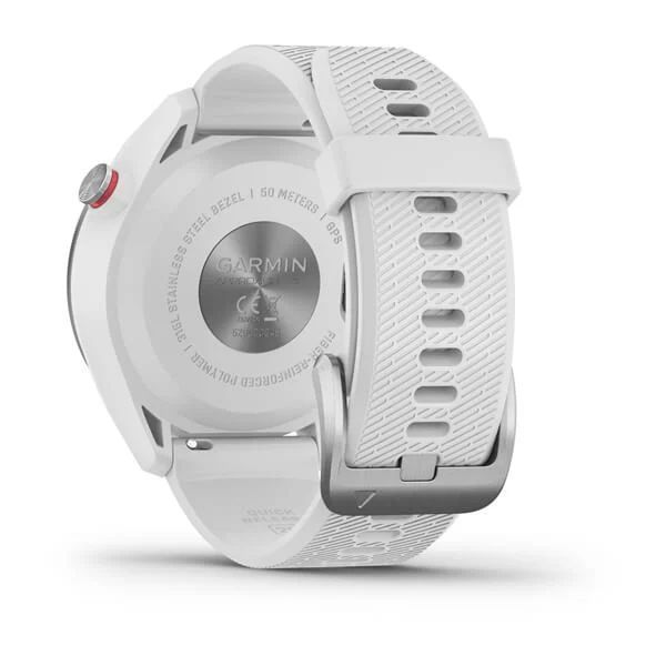 Смарт-часы Garmin Approach S42 полированное серебро с белым ремешком 010-02572-01 фото