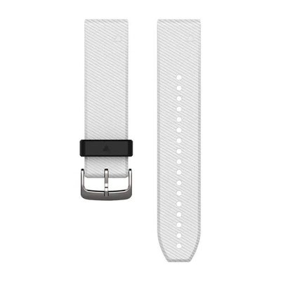 Ремінці для годинника Garmin QuickFit 22 силіконові, білі зі сріблястою фурнітурою 010-12500-01 фото