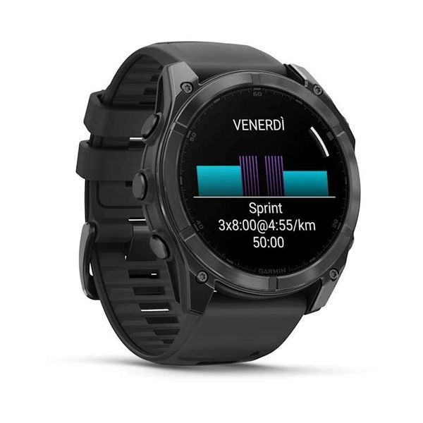Смарт-часы Garmin fenix 8 MicroLED (51 мм) Sapphire карбоново-серый DLC титан черный/гравийно-серый 010-03380-05 фото