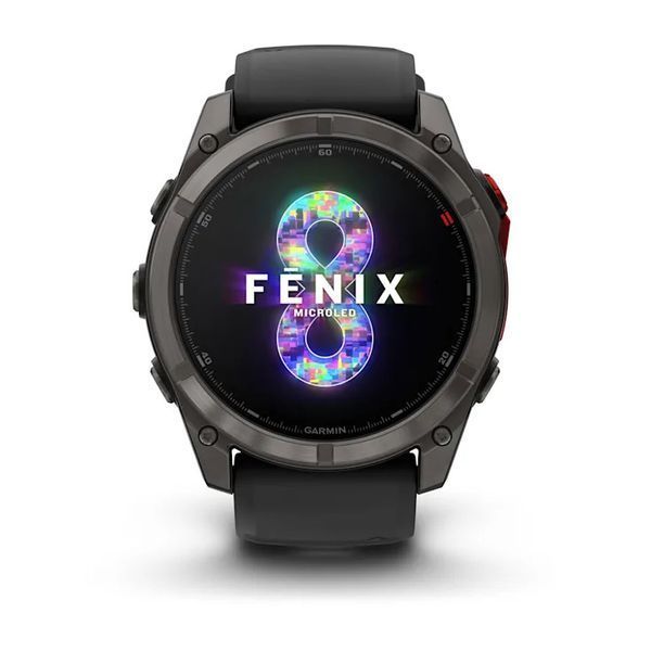 Смарт-часы Garmin fenix 8 MicroLED (51 мм) Sapphire карбоново-серый DLC титан черный/гравийно-серый 010-03380-05 фото