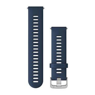 Быстросменные ремешки Garmin Forerunner 255 Collection (22 мм) силиконовые, синие с серебристой фурнитурой 010-11251-3D фото