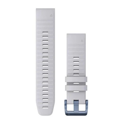 Ремінці для годинника Garmin QuickFit 22 силіконові, білі з мінерально-синьою фурнітурою 010-12863-23 фото