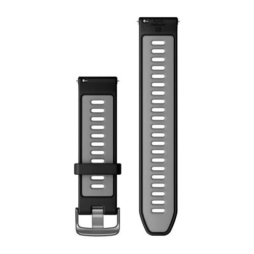 Швидкозмінні ремінці Garmin Forerunner 265 Collection (22 мм) силіконові, чорні/сірі із фурнітурою грифельного кольору 010-11251-A0 фото