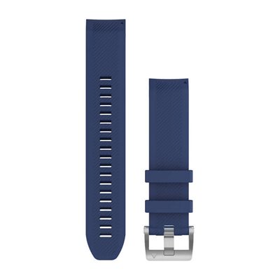 Ремінці для годинника Garmin QuickFit 22 силіконові, темно-сині зі сріблястою фурнітурою 010-12738-18 фото