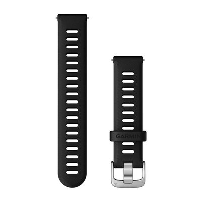 Швидкозмінні ремінці Garmin Forerunner 255S Collection (18 мм) силіконові, чорні із сріблястою фурнітурою 010-11251-3E фото