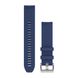 Ремінці для годинника Garmin QuickFit 22 силіконові, темно-сині зі сріблястою фурнітурою 010-12738-18 фото