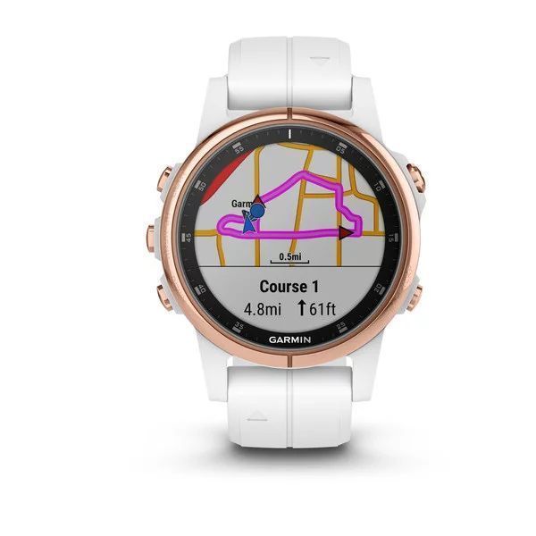 Смарт-часы Garmin fenix 5S Plus Sapphire розово-золотистые с белым ремешком 010-01987-07 фото