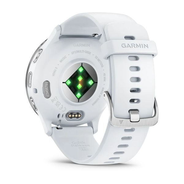 Смарт-часы Garmin Venu 3 белые с серебристым стальным безелем и силиконовым ремешком 010-02784-00 фото