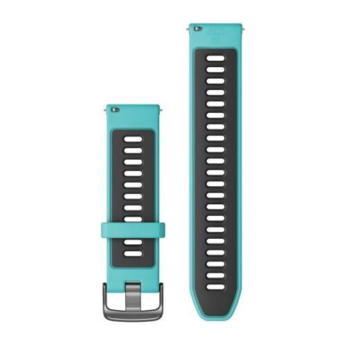 Быстросменные ремешки Garmin Forerunner 265 Collection (22 мм) силиконовые, бирюзовые/черные с фурнитурой грифельного цвета 010-11251-A2 фото