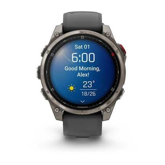 Garmin Fenix 8 Pro (47 мм) AMOLED Sapphire Titanium з силіконовим