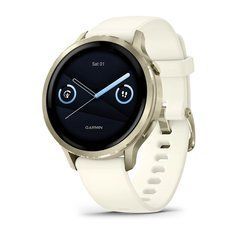 Смарт-годинник Garmin Venu 4 (41 мм) місячне золото з силіконовим ремінцем кольору слонової кістки 010-03013-00 фото