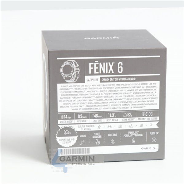 Смарт-годинник Garmin fenix 6X Sapphire Edition сірий DLC з чорним ремінцем 010-02157-11 фото