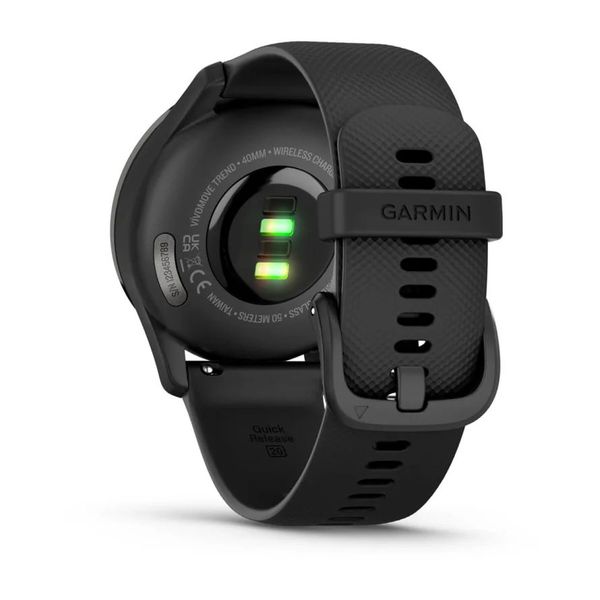 Смарт-часы Garmin vivomove Trend с грифельным стальным безелем, черными корпусом и ремешком 010-02665-00 фото