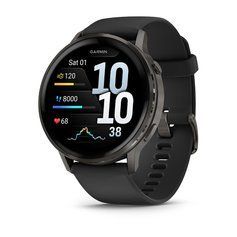 Смарт-годинник Garmin Venu 4 (45 мм) сланцевий з чорним силіконовим ремінцем  010-03014-00 фото