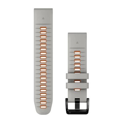 Ремінці для годинника Garmin QuickFit 22 силіконові, туманно-сірі/помаранчеві 010-13280-02 фото