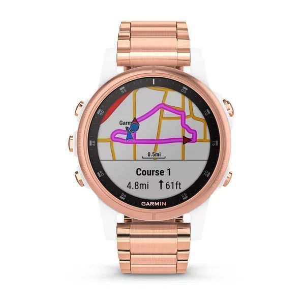 Смарт-часы Garmin fenix 5S Plus Sapphire с металлическим розово-золотистым браслетом 010-01987-11 фото