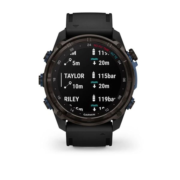 Смарт-часы Garmin Descent Mk3i (51 мм) карбоново-серые DLC титановые с черным силиконовым ремешком и Descent T2 Transceiver BNDL-DMK3-51CGDT2 фото