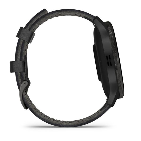 Смарт-годинник Garmin Venu 3 чорний зі сланцевим сталевим безелем і шкіряним ремінцем 010-02784-52 фото