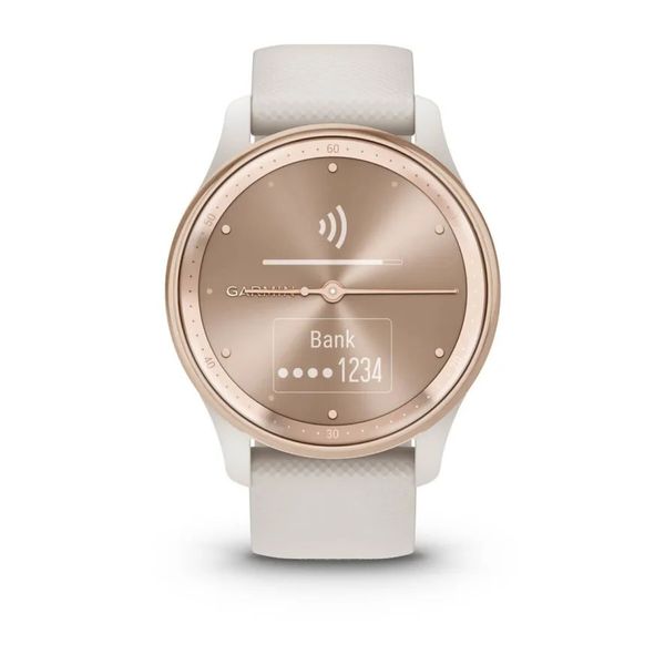 Смарт-часы Garmin vivomove Trend с персиково-золотистым стальным безелем, корпусом и ремешком цвета айвори 010-02665-01 фото