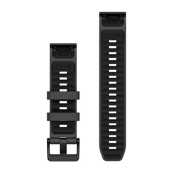 Ремінці для годинника Garmin QuickFit 22 силіконові, графітові/чорні 010-13392-10 фото