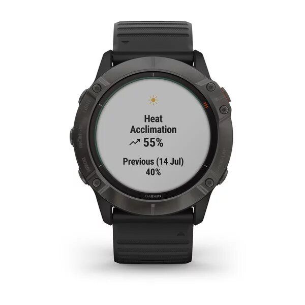 Смарт-годинник Garmin fenix 6X Pro Solar титановий сірий DLC з чорним ремінцем 010-02157-21 фото