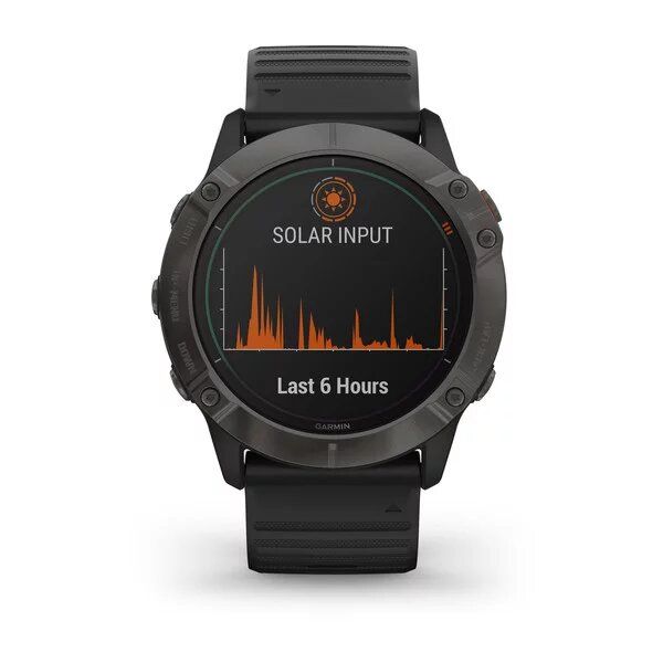 Смарт-часы Garmin fenix 6X Pro Solar титановые серые DLC с черным ремешком 010-02157-21 фото