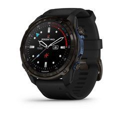 Смарт-годинник Garmin Descent Mk3i (51 мм) карбоново-сірий DLC титановий з чорним силіконовим ремінцем 010-02752-11 фото