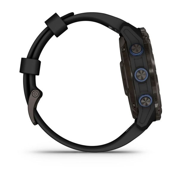 Смарт-годинник Garmin Descent Mk3i (51 мм) карбоново-сірий DLC титановий з чорним силіконовим ремінцем 010-02752-11 фото