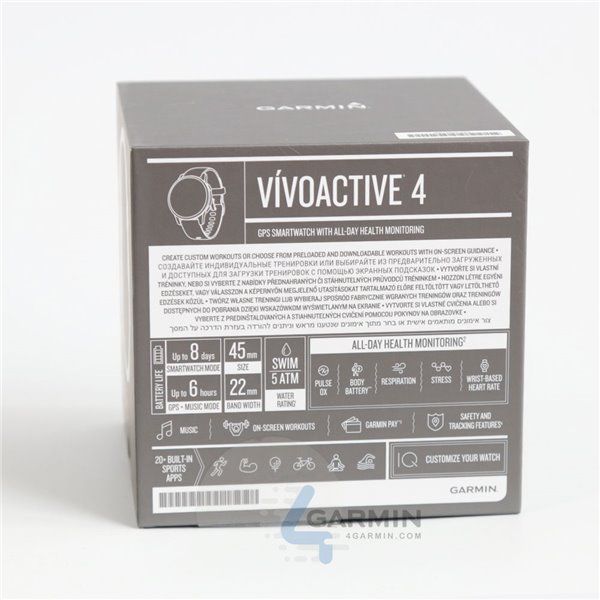 Смарт-годинник Garmin vivoactive 4 чорний із грифельним безелем 010-02174-13 фото
