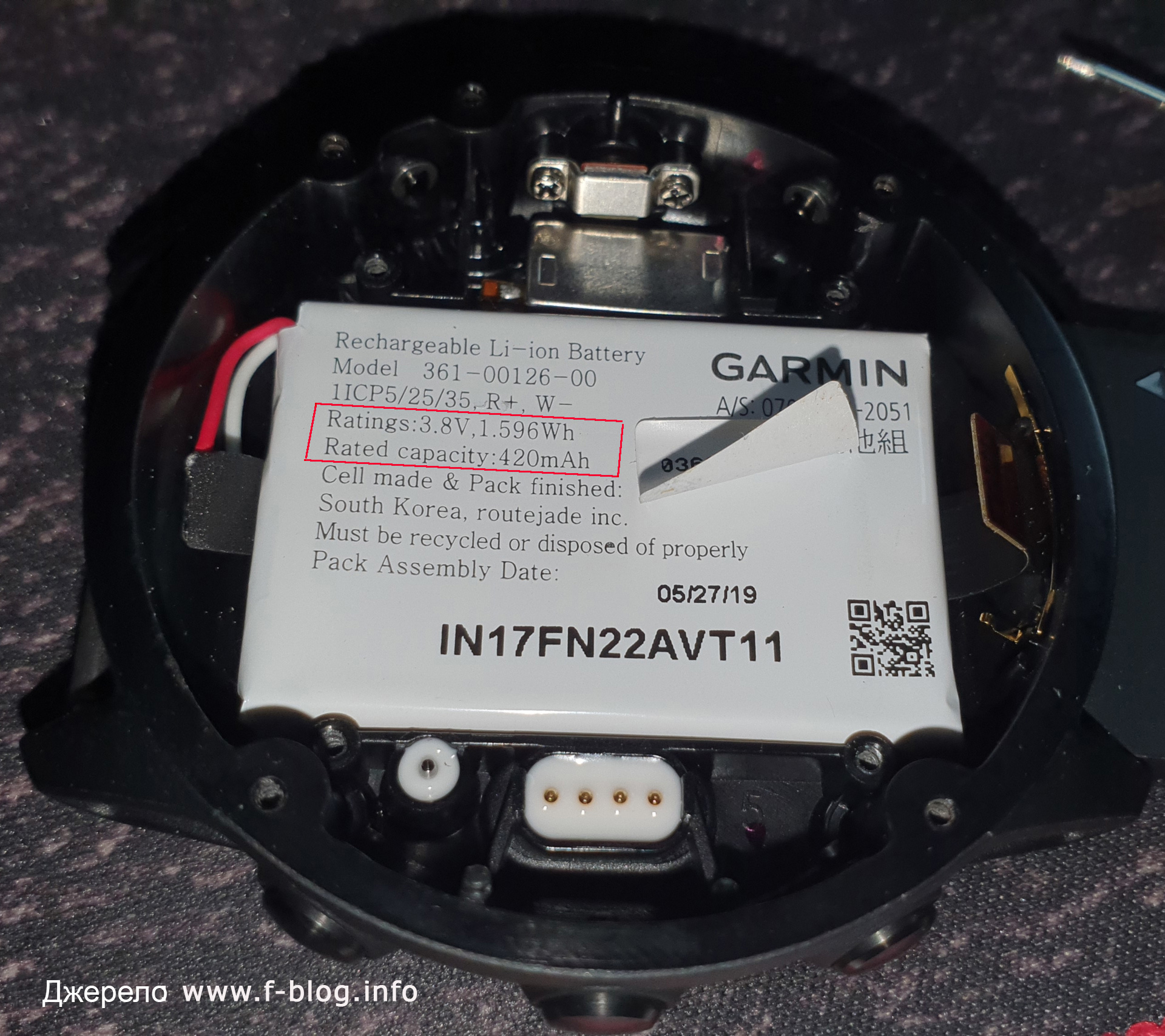 ємність акумулятора годинника garmin fenix 6x pro solar