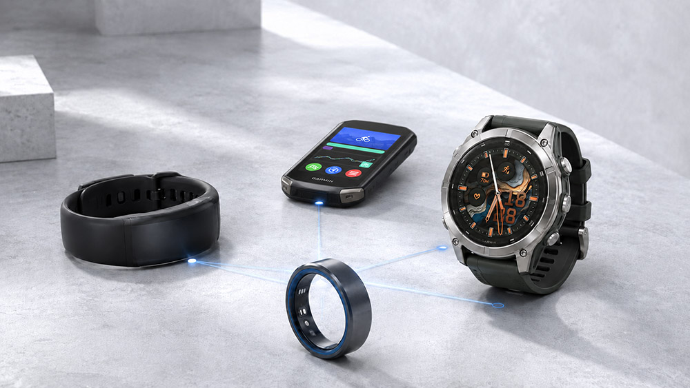 Концепт екосистеми Garmin із каблучкою CIRQA, браслетом, спортивним годинником і велокомп’ютером Edge