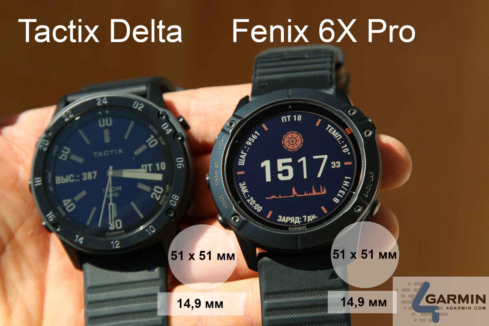 размеры часов garmin tactix delta