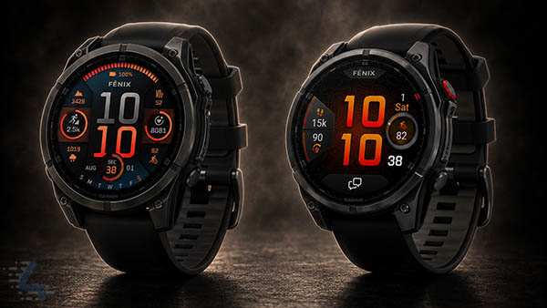Garmin Fenix 8 поруч із Garmin Fenix 8 Pro