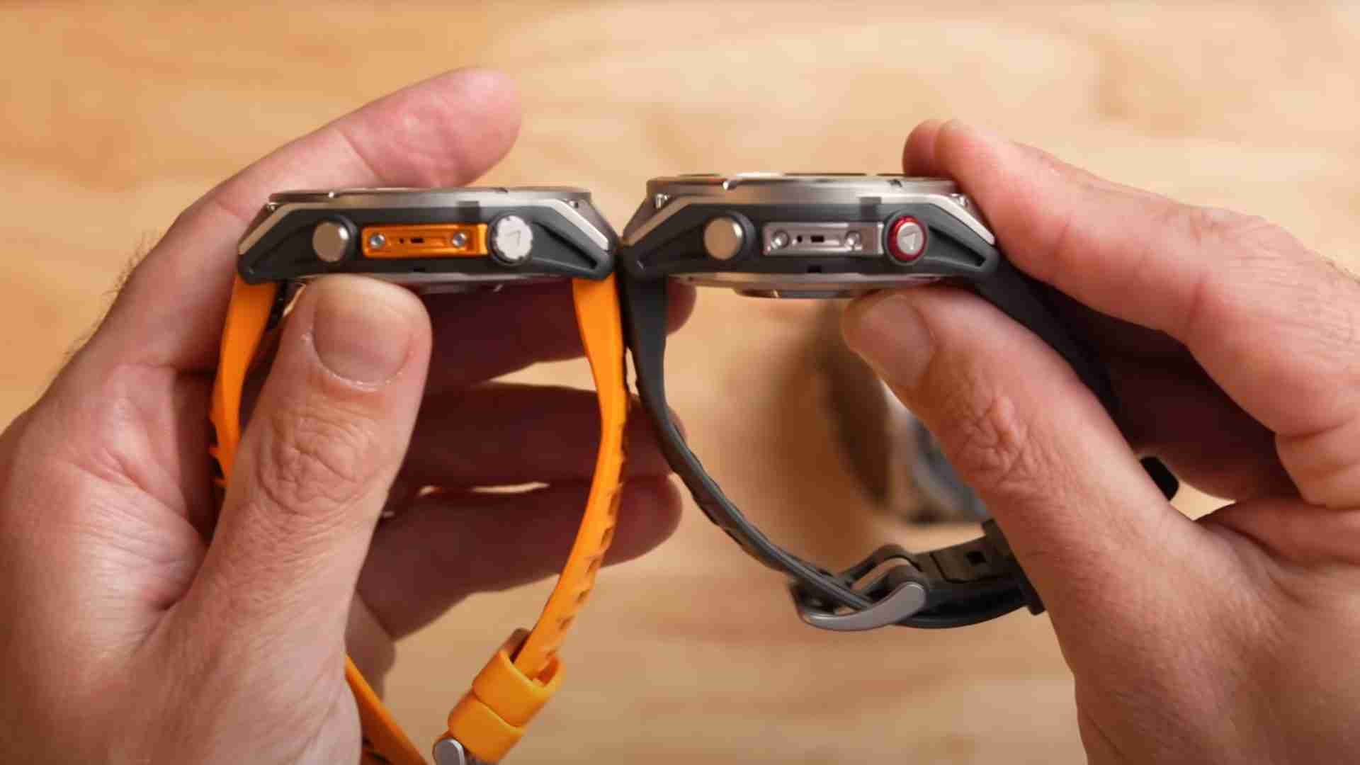 Garmin Fenix 8 і Fenix 8 Pro збоку — порівняння товщини корпусів