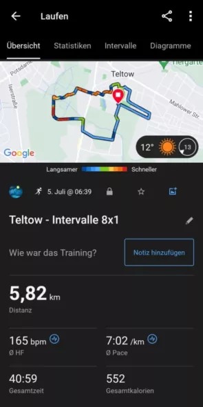 garmin connect пробежка